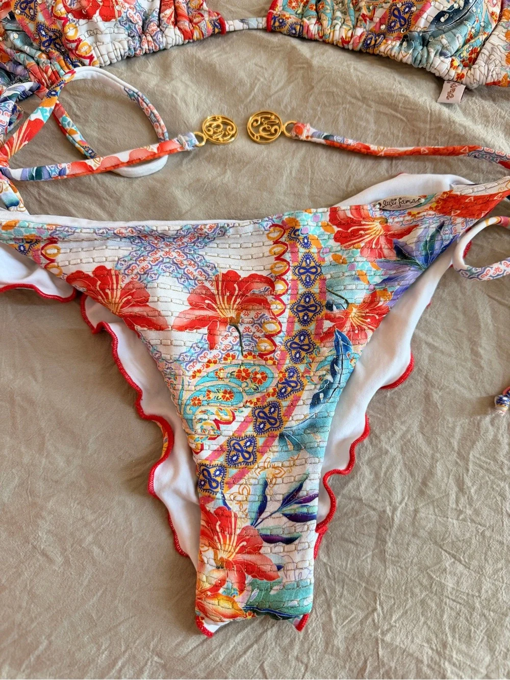 Luli Fama Floral Multicolor Triangle Bikini - Picture 4 of 12